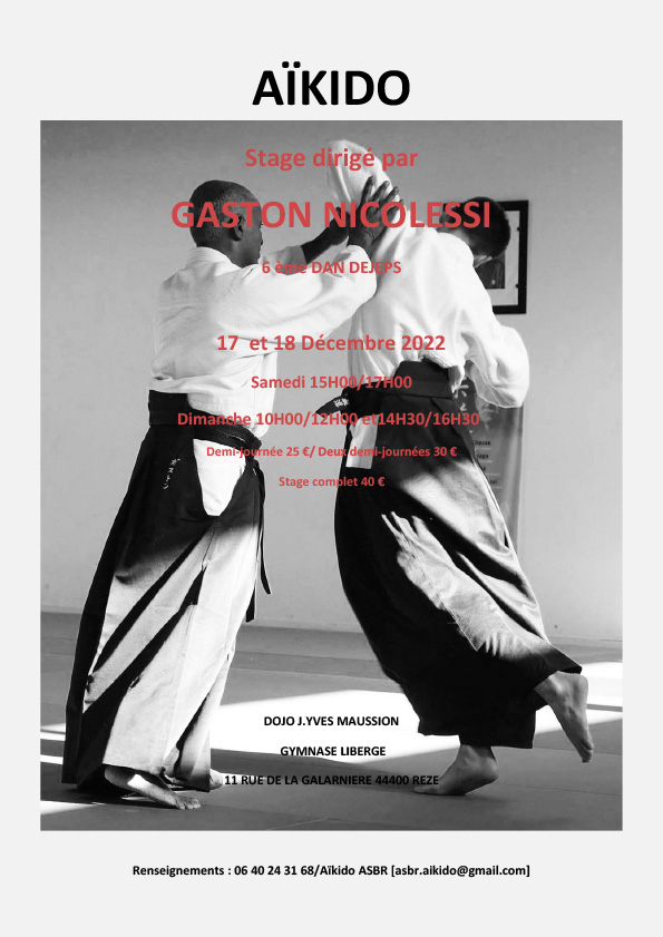 Stage GASTON NICOLESSI ASBR aïkido Rezé 2022