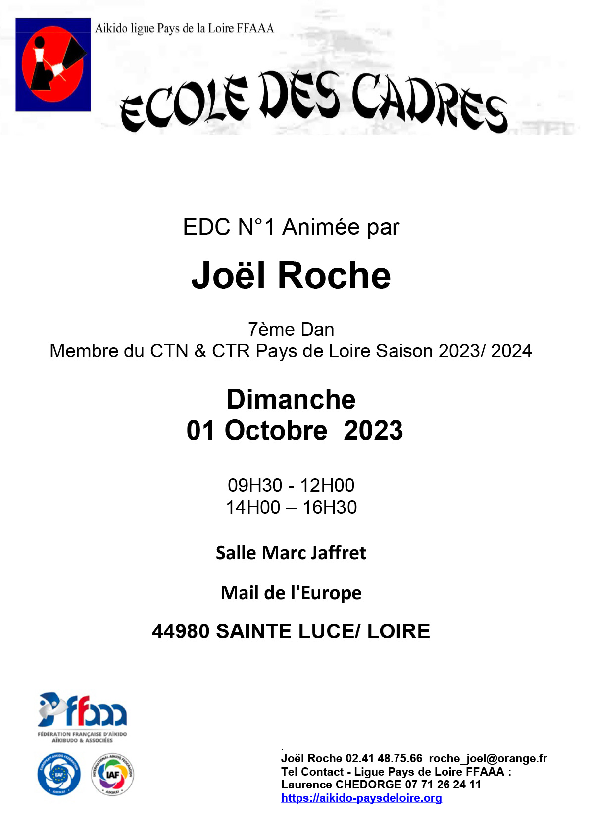 affiche école des cadres Aïkido 2023