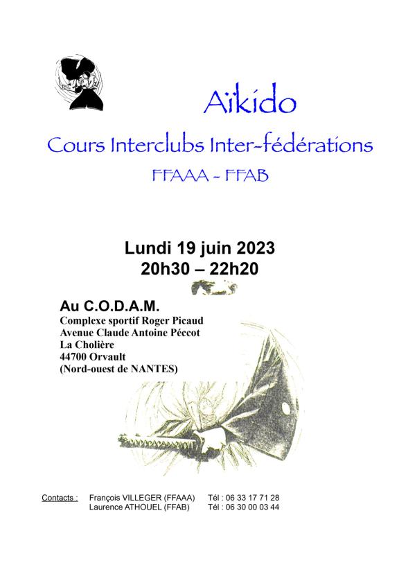 affiche Aïkido Cours Interclubs Inter-fédérations FFAAA - FFAB