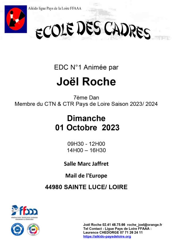affiche école des cadres Aïkido 2023