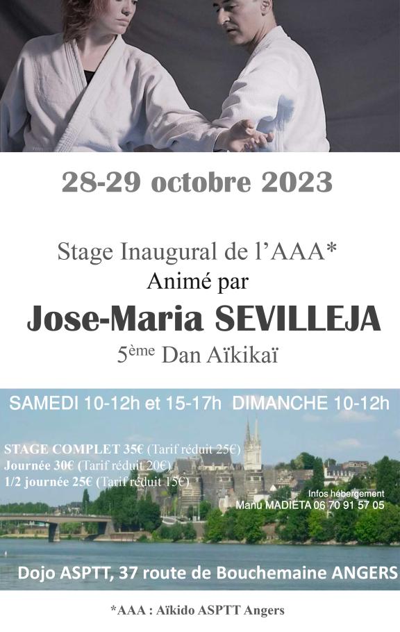 Stage aïkido Jose-Maria SEVILLEJA 5ème Dan Aïkikaï Angers