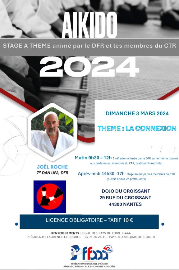 affiche Stage aïkido à thème &quot;La connexion&quot;