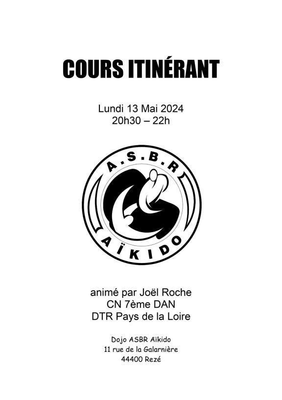 Affiche Cours itinérants Joël Roche à Rezé