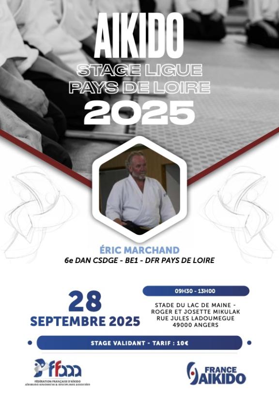 affiche Stage Ligue Pays de la Loire 2025 – Eric Marchand 6e Dan – 28 septembre 2025