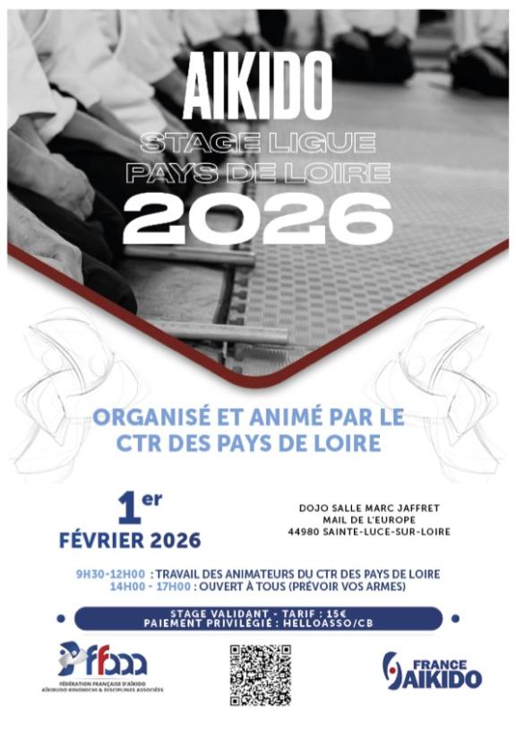 Affiche Stage de ligue à Thème proposé par le CTR des Pays de Loire